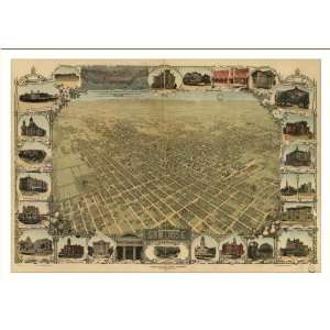 Historic San Jose, California, c. 1901 (L) Panoramic Map Poster Print 