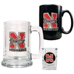   Nebraska Cornhuskers Tankard, Mug & Shot Glass Set