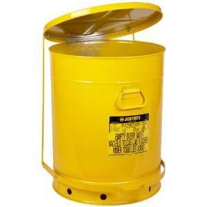 Justrite 09701 Oily Waste Galvanized Steel Safety Can, 21 Gallons 