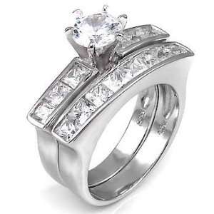925 Silver Wedding Ring Set, Crafted with Top Quality Diamond Color 