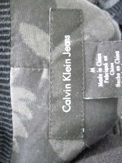 CALVIN KLEIN JEANS Black Striped Velvet Blazer Jacket M  