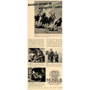  1940 Ad Horse Racing Hunting Monroe Calculating Machine 