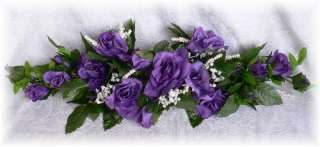 ROSE SWAG PURPLE Wedding Table Centerpiece Silk Flowers Arch Gazebo 