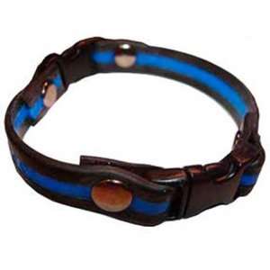  Two Blue Line Riveted Silicone Bracelets 