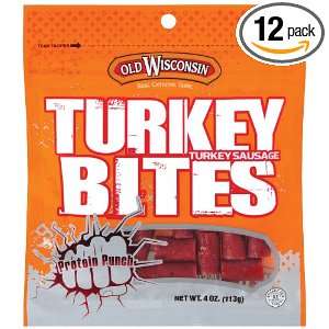 Old Wisconsin Turkey Snack Bites, 4 Ounce Packages (Pack of 12)