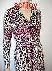 NWT Diane von Furstenberg sz L 10 12 wrap dress LINDA DvF Leopard Ice 