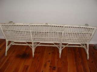 ANTIQUE WICKER RATTAN SOFA COUCH BENCH,OUTDOOR FURNITURE Large 75 