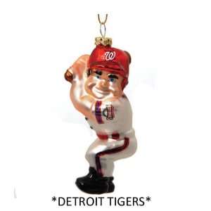  Pack of 5 MLB Detroit Tigers Glass Batter Christmas 
