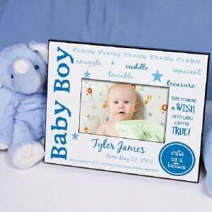   We Made A Wish   New Baby Personalized Printed Frame 