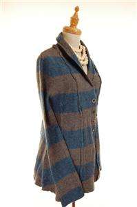NEW AUTH Free People Line of Latitude Knit Wool Cardigan Blue M  