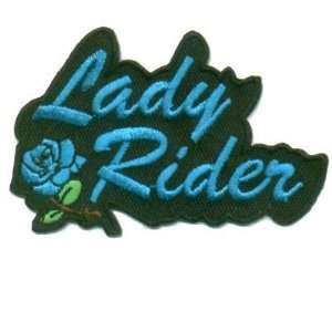   Rider Blue Rose Quality Ladies Biker Vest Patch 
