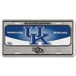  NCAA Kentucky Wildcats Metal License Plate   Domed Sports 