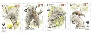 Macao 1995 WWF Animal Pangolin. Strip of 4. MNH VF  