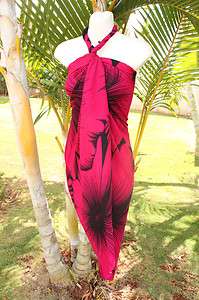 Sarong Hawaii Hawaiian Cruise Beach Wrap Dress ~ FUSCHIA PINK GIANT 