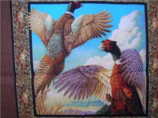 New Pheasants Birds Hunting Dogs Fabric Panel  