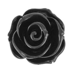  23mm Black Flower Resin Bead Arts, Crafts & Sewing