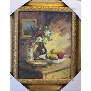  8x10 Oil Painting    Still Life   Fruit & Flowers 