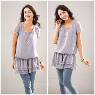 Korean Womens clothes Blouse style short sleeve top sale  
