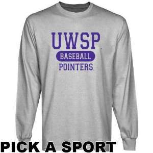 Wisconsin Stevens Point Pointers Ash Custom Sport Long Sleeve T shirt 