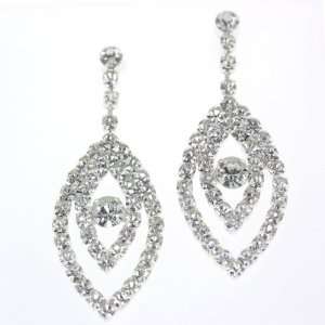  Clear Crystal Leaf Drop and Bold Center Round Shape Stone 