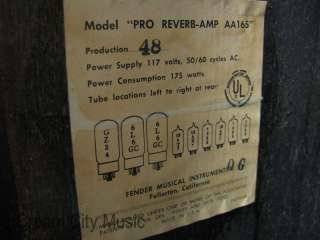 Vintage 1967 Fender Pro Reverb Amp Original Blackface  