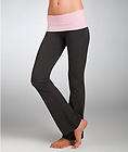 HARDTAIL Colorblock Roll Down Bootleg Yoga Pants W92S Charcoal/Pink 