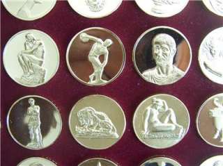 WORLD GREAT SCULPTURES COMPLETE 50 MEDAL COLLECTION FRANKLIN MINT 