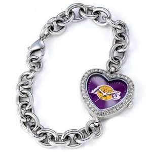    Los Angeles Lakers Ladies Silver Heart Watch