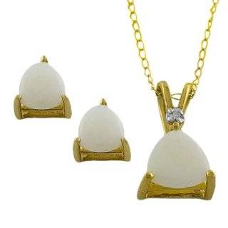   Karat Yellow Gold Trillion Citrine Necklace And Earrings Set Jewelry