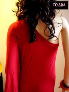 NEW one shoulder saree maxi gown dress S M L XL RED  