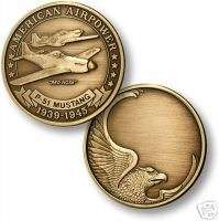 US ARMY AIR CORPS P 51 MUSTANG ENGRAVABLE COIN  