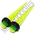 0736 Lime Green Ear Stretchers Tapers 4G 4 Gauge 5mm