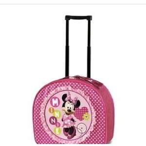 Disney Minnie Mouse Rolling Luggage,Pink Sparkle,Pink Polka Dot,Handle 