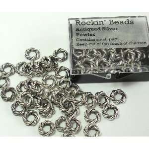  40 Beads 11mm Round Donut with Twisted Rope Desige 5mm 