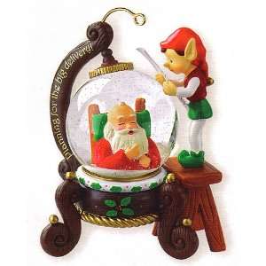 Carlton Heirloom Right On Schedule Water Globe Christmas Ornament 
