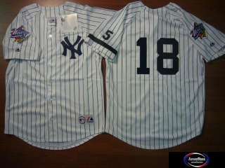 MAJESTIC 1999 World Series Yankees SCOTT BROSIUS SEWN Baseball Jersey 