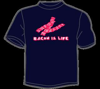 BACON IS LIFE T Shirt MENS funny vintage 80s meat candy  