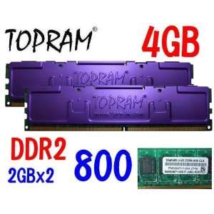  4GB (2GBx2) DDR2 800MHz PC2 6400 Dual Channel DIMM Memory 
