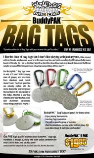 BUDDY PAK BAG TAGS for Disc Golf Tournament Tag Pack  