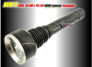 3x CREE XM L T6 LED 4000Lm High Power Flashlight