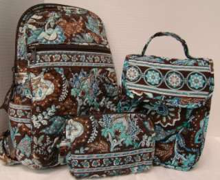   ~ JAVA BLUE MINI BACKPACK~LUNCH TOTE~SMALL COSMETIC BAG BUNDLE  