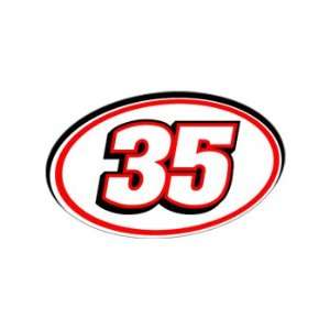  35 Number   Jersey Nascar Racing Window Bumper Sticker 
