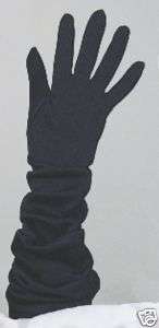 Black Velvet Velour Gloves Elbow Length Goth Punk A4944  