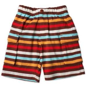  Zutano Toddler Cargo Shorts   Chocolate Stripe   2T Baby