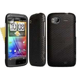  HTC Sensation Mesh Hybrid Hard Case Cover Black With Free 