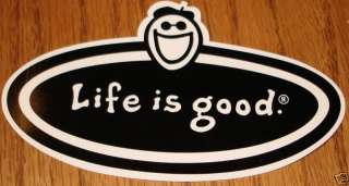 Life is Good Sticker Oval Black/White 4 1/2 x 2 1/2  
