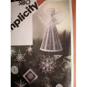 Simplicity 5180 Pattern  Crocheted Christmas Ornaments and Tree Top 