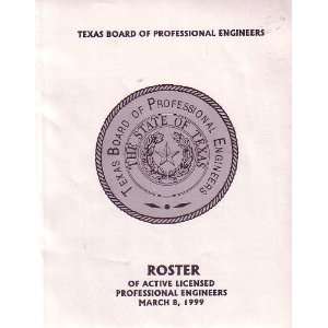  Texas Board of Pressional Engineers Roster of Active 