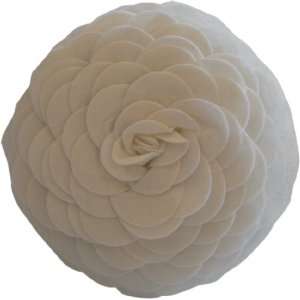  Decorative Felt Flower Rose 13 Round Accent Throw Pillow 