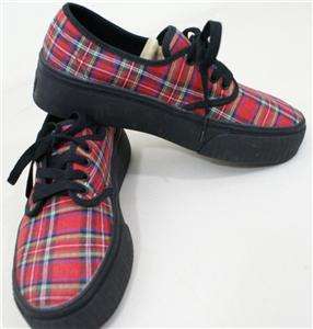NEW Womens VANS Size 5.0 ( SCRD8 10 ) PAITYN Red Plaid Canvas Sneaker 